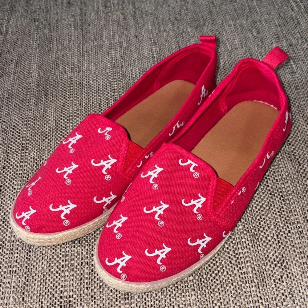 NCAA Women's Alabama Crimson Tide Espadrille Canvas Slip On Shoe Red Size M